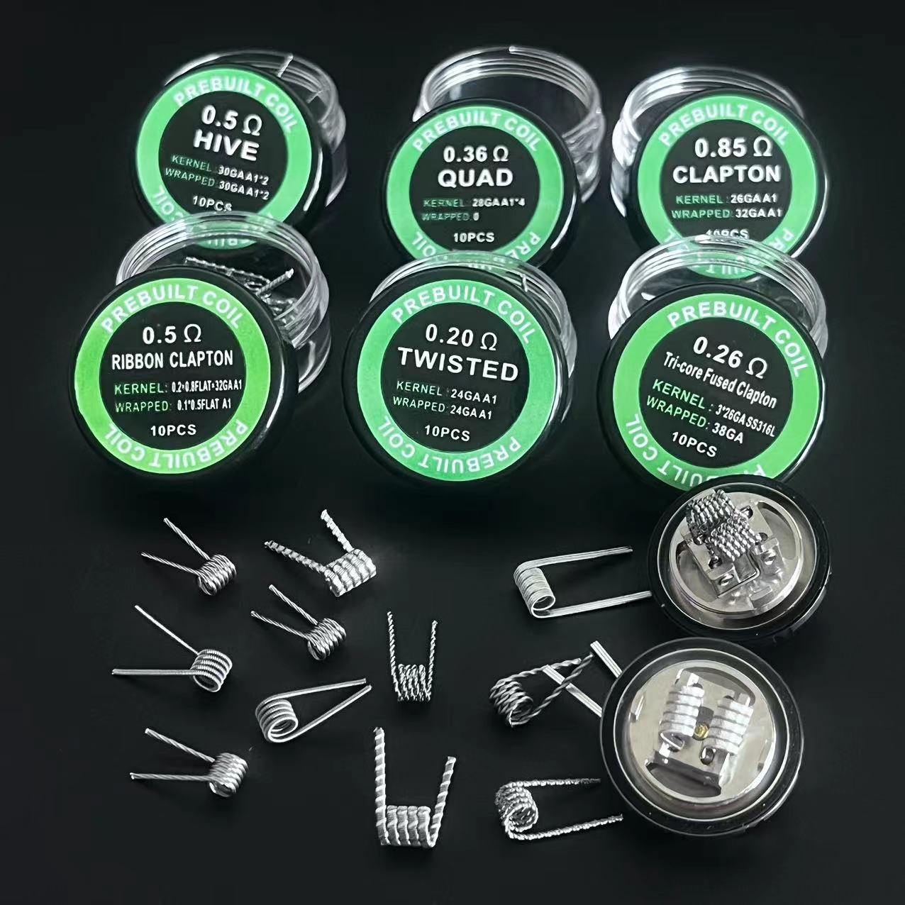 Clapton Wire Pre Built - 50pcs/30pcs/20pcs/10pcs DL RDL Fused Clapton Coil