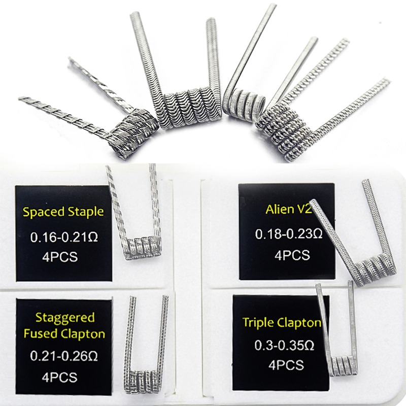 Clapton Wire Pre Built - 16pcs NI80 Fused Clapton Prebuilt Coil